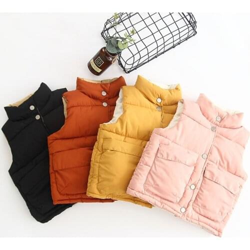 Winter childrens clothing, childrens cotton-padded clothes, boys and girls, unisex vest, cotton vest, hand-stuffed cotton