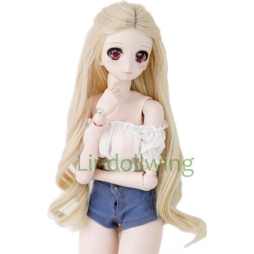 1/3 BJD Wig Pullip DD SD Dollfie Doll Wig High Temperature Hair 8-9 inch Wig Long Blinde Wave Hair 31