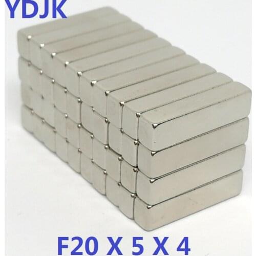 10 20 50pcs/lot N35 Rectangular magnet 20x5x4 NdFeB magnet 20*5*4 magnets 20 x 5 x 4