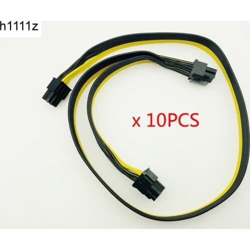 10Pcs Modular PSU Power Supply Cables PCI e Molex 6pin to 2 PCI-e 8 pin 6+2pin PCI Express Internal Splitter Ribbon Miner Cable