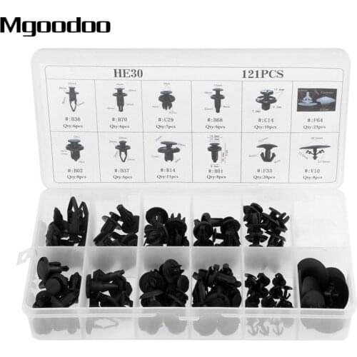 121Pcs Car Plastic Clip Rivet Fender Door Hood Bumper Clips Trim Body Fasteners Assortment Kit For Honda Accord Civic CR-V