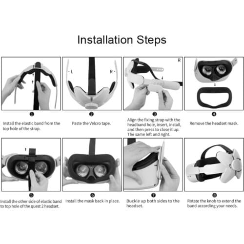 For oculus Quest 2 VR Accessories Headband Strap Comfortable to Wear Portable QW