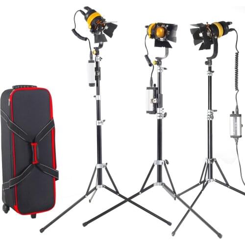 ASHANKS 3PCS Spotlight with Portable Light Stand LED Soft Light with High CIR for Camera Video Continuous Light Bi-Color 50W