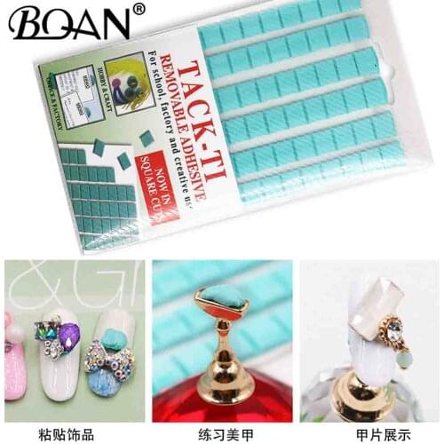 BQAN Nail Art Adhesive Glue Clay Light Blue Pink Reusable Removable Fixed Nail Display Tool For Salon Manicure Practice