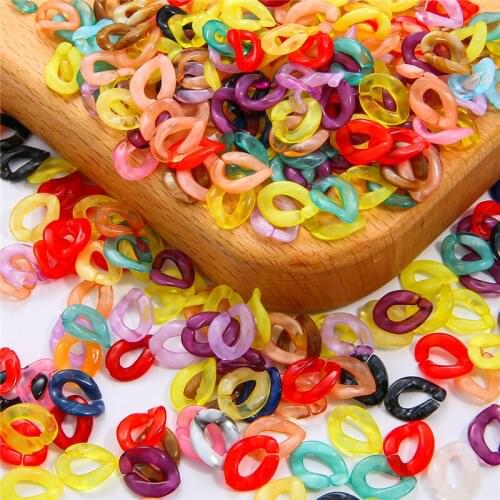 13x10mm 100pcs Arcylic Chain Colorful Metal String Chains For Women Men Decration Necklace Bracelet Jewerly Findings Accessories