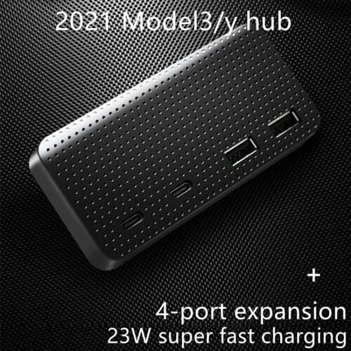 For 2021 Tesla Model3 / Y HUB Tesla Model 3 Accessories USB Splitter Hub Docking Station Speed Max Hub Extender Charger