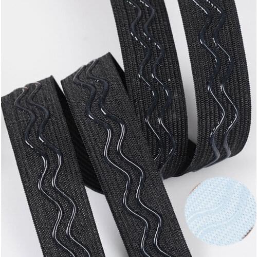 10 Meters 2.5cm Non-slip Elastic Band Wave Silicone Elastic Webbing Belt DIY Sport Clothes Wrist Guard underwear Sew Accessories