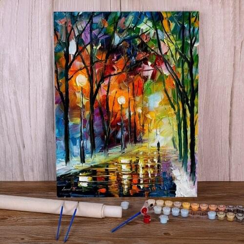 Winter Park DIY Paint By Numbers Set Oil Paints 40*50 Canvas Pictures Home Decor For Children Art