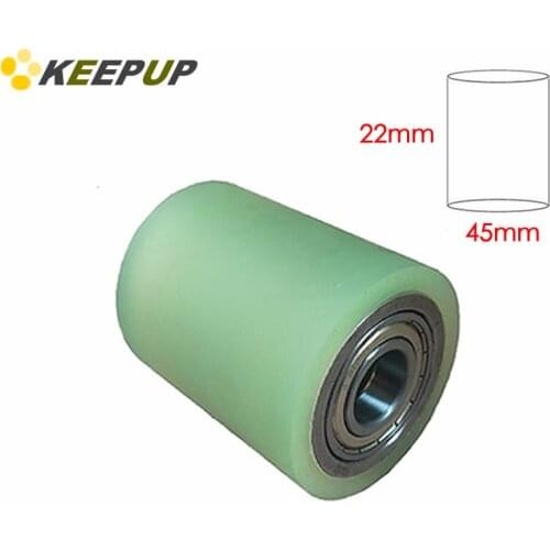 Furniture wheel.Diameter 45mm, length 22mm,PU polyurethane roller with bearing,Soft surface,Pipeline transmission Rubber wheel