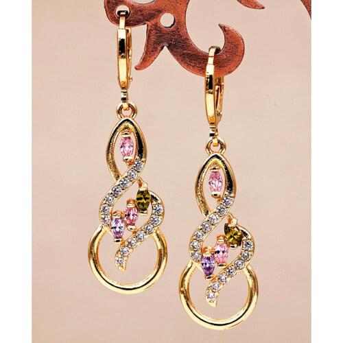 Korean Fashion Jewelry Women Drop Earrings Vintage Luxury Spiral Hollow Gold Earrings Wedding Anniversary Gift Lady OBS1538
