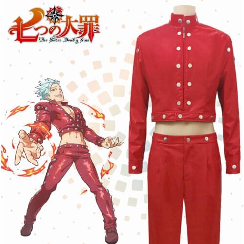 Anime The Seven Deadly Sins Ban Cosplay Costume PU Leather Uniforms Party The Seven Deadly Sins Costume Halloween Costumes Adult