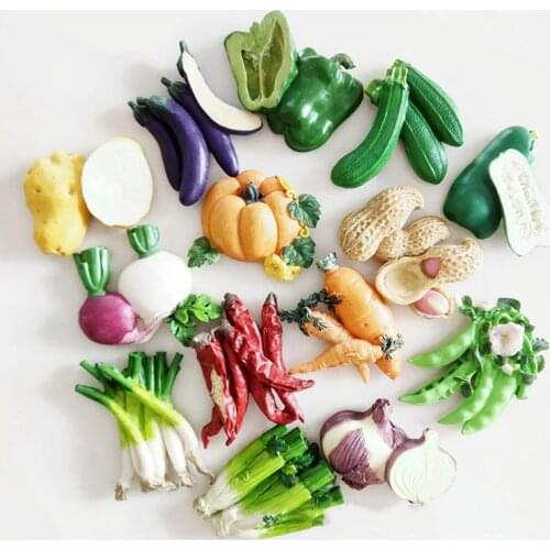 Refrigerator Magnet Artificial Vegetables Magnet Resin Food Fridge Paste Fruit Pumpkin Potato 3D Solid Magnet