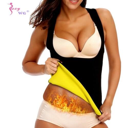 SEXYWG Neoprene Sanna Waist Trainer Vest for Women Body Shaper Fat Burning Sport Top Tummy Control Shapewear Waist Cincher