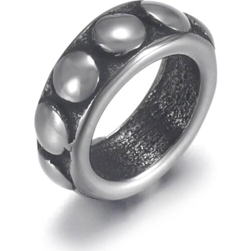 Stainless Steel Spacer Bali Bead Polished 6.5mm Hole Metal Beads Bracelet Charms for DIY Jewelry Making Accessories