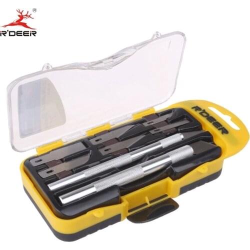 RDEER Wood Carving Knife Fruit Food Craft Engraving Knife SK5 Steel Blades Wood Carving Tool Kit 8pcs