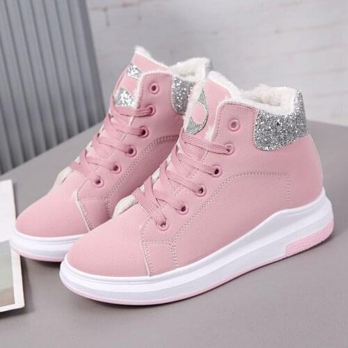OLOMM 35-40 yards plus velvet womens warm cotton shoes winter 2019 new wild shoes sequins warm snow boots women TY-25
