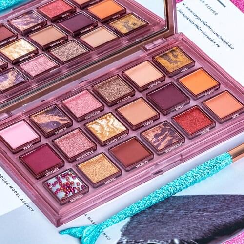 Pomegranate Seeds Eyeshadow Palette Shiny Matte Glitter Pigment Eye Shadow Pallete Metallic Diamond Makeup Palette 18 Colors