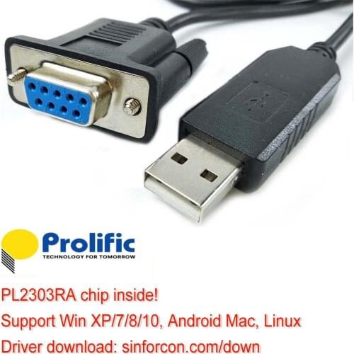 Pl2303ra USB rs232 Adapter with db9f Crossover Rollover Null Modem Cable Prolific NMC for STB Smart TV hotel IPTV