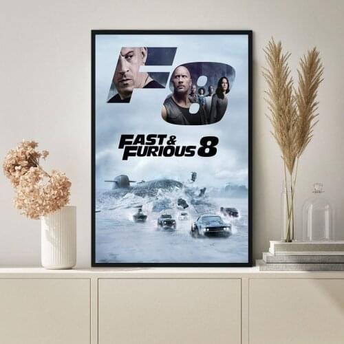 Fast And Furious 8 Movie Poster Canvas Print Wall Painting Home Decoration ( No Frame )