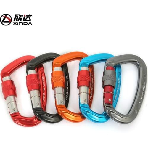 XINDA 2-40PCS Professional Rock Climbing Carabiner 25KN Lock D-shape Safety Buckle Outdoor Safety Protection Carabiner Equipment