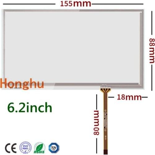 6.2 "resistive touch screen is suitable for external LCD hand screen of vehicle navigation DVD touch panel 155*88mm