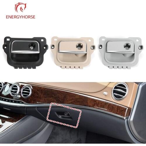 Car Glove Box Lid Handle Open/Lock Puller Glove Boxs Toolbox Pull Cover with Hole for Mercedes Benz W222 S-Class 2014-2020