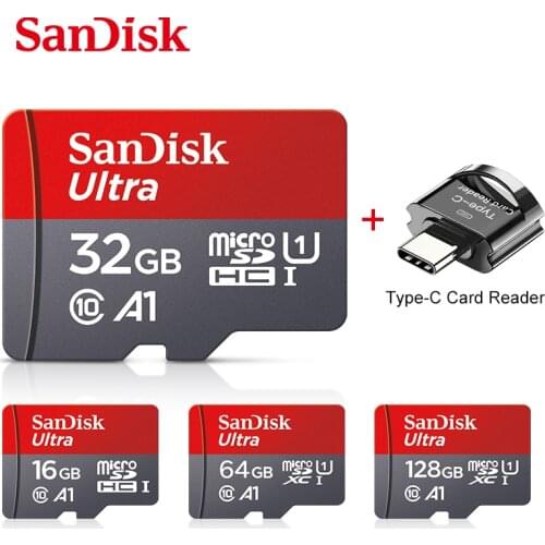 Original SanDisk Memory card 16GB 32GB 64GB Class10 128GB 256GB Ultra A1 SDHC/SDXC 120MB/s UHS-I flash micro SD Card C10 Type C