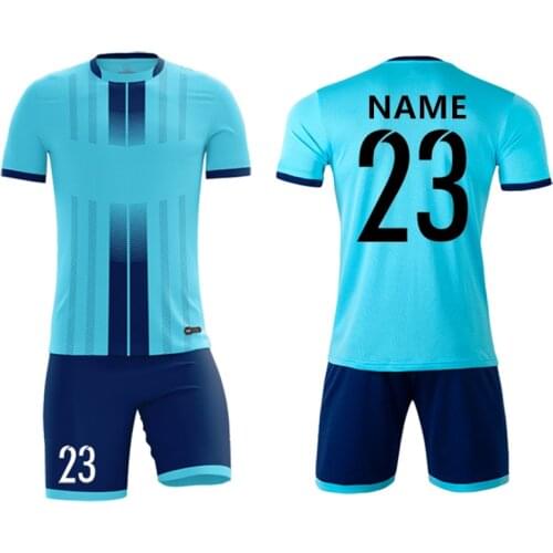 Thailand Kids Soccer jerseys Set Men Football Training Suit Stripe DIY Boys Football Jerseys Set Adult Soccer Set Uniforms Print