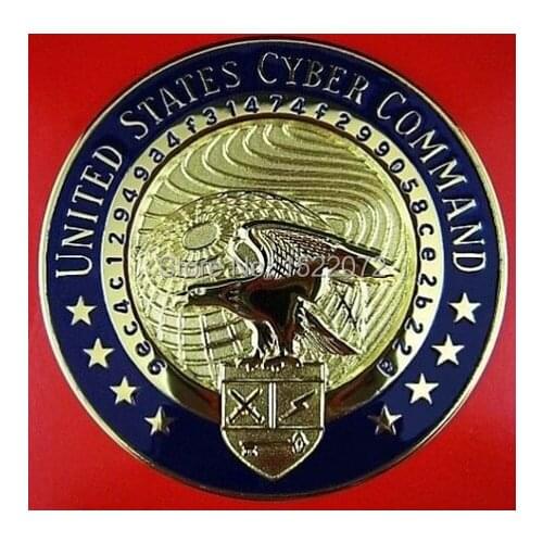 High quality UNITED STATES CYBER COMMAND ID BREAST MEDAL cheap custom usa military coins medals low price gold paint coins