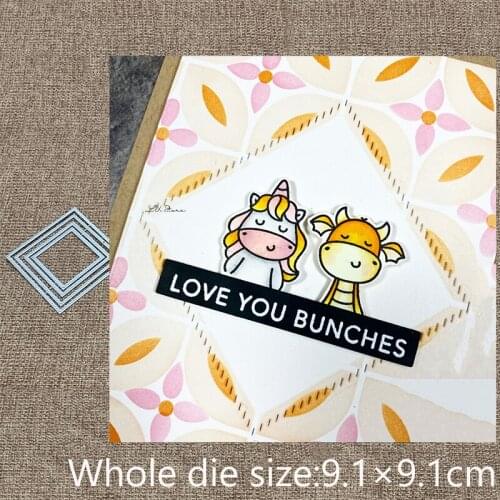 XLDesign Craft Metal Cutting Dies stencil mold DIAGONAL STITCH SQUARE scrapbook Album Paper Card Craft Embossing die cuts