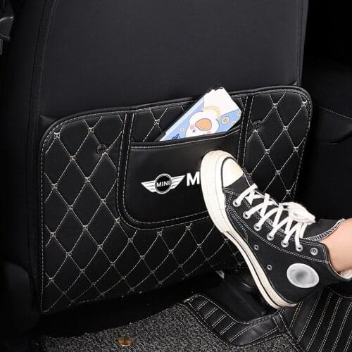 Car Seat Back Anti-Child Kick Pad Anti-Dirty Leather Covers Auto Accessories For MINI Cooper F54 F55 F56 F57 F60 R50 R52 R53 R55