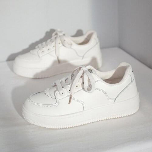 Winter Solid Sneakers for Women Zapatillas Mujer Ladies Shoes Lace Up Women Running Shoes Outdoor Designer Women Board Shoes