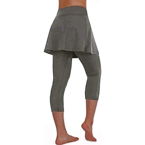 Womens Sport Yoga Pants Leggings seamless Skirt Culottes Athletic Tennis Workout Gym Cropped Tight Trousers Dropship #A