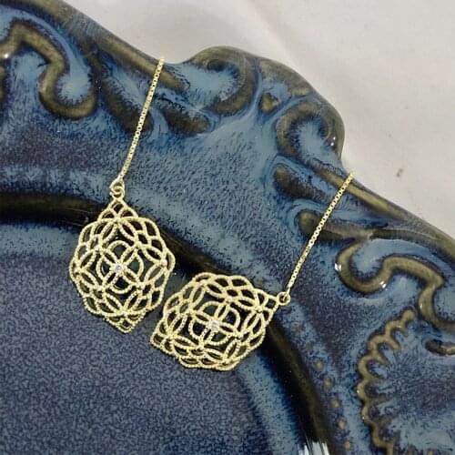 LAMOON 925 Sterling Silver Ear Line Vintage Hollow Lace Flower Drop Earrings Korean Designer Jewelry for Women 2019 LMEI083