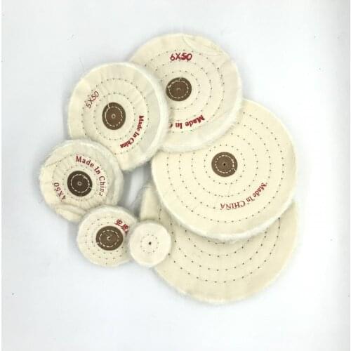 1pc 2inch To 8inch 7size 4 Inner Hole 50 Layers White Cotton Lint Cloth Buffing Wheel Gold Jewelry Polishing