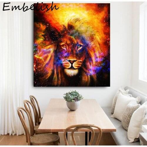1 Pieces Modern Home Decor Wall Art Animals Posters For Living Room Lion Head Pictures HD Spray On Canvas Oil Painting Artworks