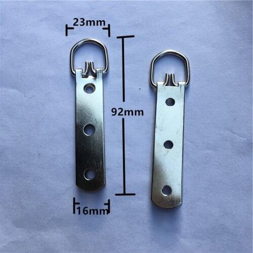 White Triangle D-Ring Hanging Picture Oil Painting Mirror Frame Hooks 3 Holes Hangers With Screws,Silver Color,92*23mm,20Pcs