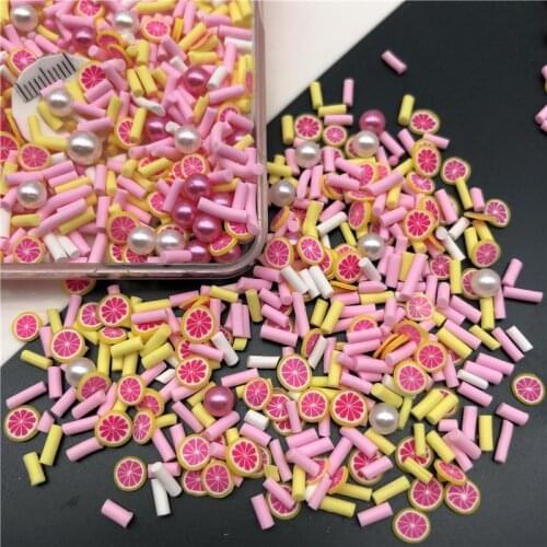 50g Mix Lemon Polymer Clay Sprinkle With Pearl For Kids Diy ,Soft Clay For Craft Clay/Nail Art/Scrapbook Decoration, Filler