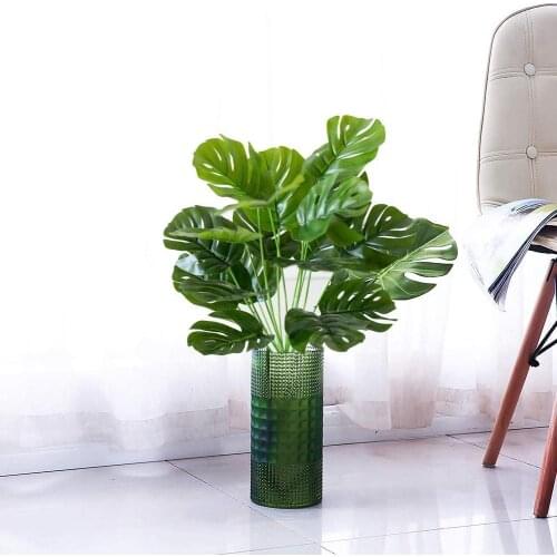 50cm 18Heads Artificial Green Monstera Leaves Home Plants Garden Home Living Fake Room Decoration Decorations Bedroom X6N1