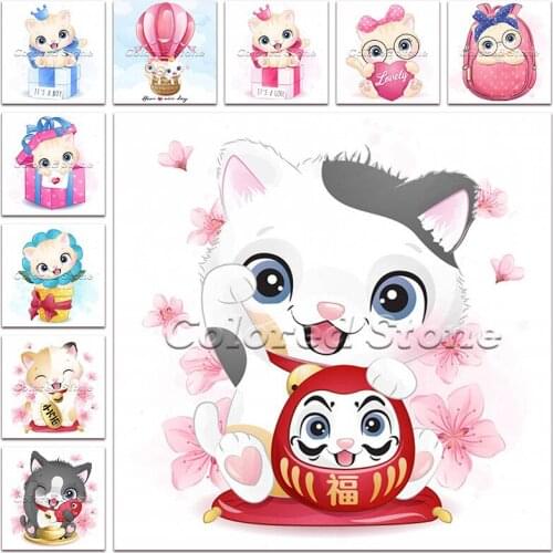 New Diamond painting Cartoon Animal Gift cat kitten 5D DIY Full Square Drill embroidery Cross stitch 3D Round mosaic Drawing 168