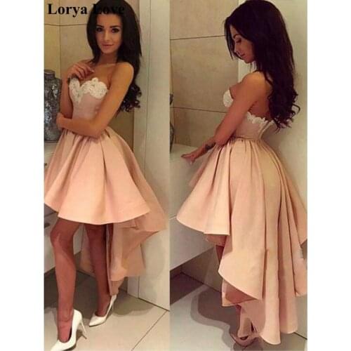 Short Front Long Back Satin Cocktail Dresses 2020 Elegant Short Prom Dresses Vestidos De Gala Women Homecoming Graduation Gowns