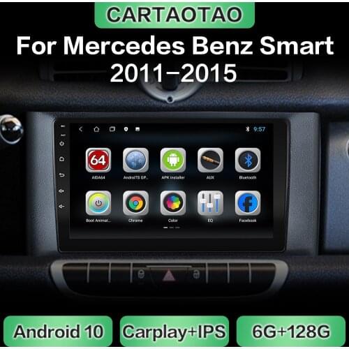 Android 10.0 car radio GPS navigation WiFi CarPlay multimedia player for Mercedes Benz Smart fortwo 2011-2015 DSP RDS IPS 2din