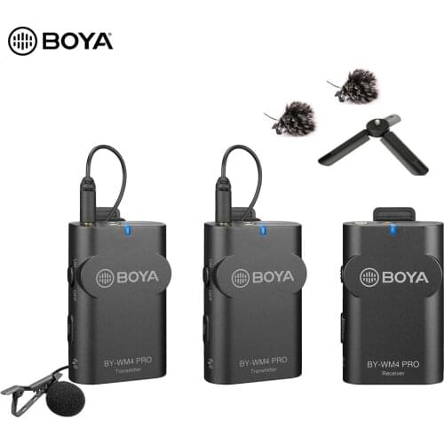 BOYA BY-WM4 Professional Wireless Microphone System Lavalier Lapel Mic for Canon Nikon Sony DSLR Camcorder Recorder for iPhone 6