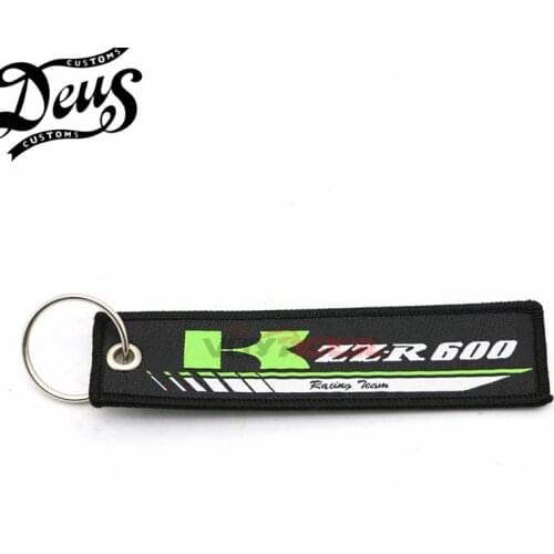 Motorcycle Embroidery Key Holder Chain Collection Keychain For Kawasaki ZZR600 Badge Keyring