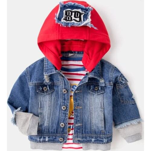 Jeans Jacket Girls Kids 2019 Spring Boys Hoodies Coat Denim Long Sleeve Outerwear Children Windbreaker for 2 3 4 5 6 8Years