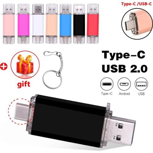 128GB Rotatable Smart Type C OTG USB Flash Drive 2.0 64Gb 32Gb 16G 8G 4G Pen Drive Thumb drive Memory Stick Pendrive for Android