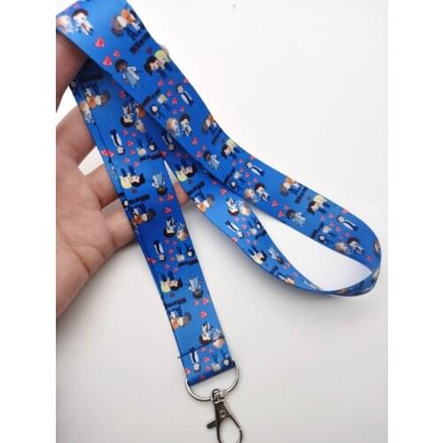 Hot Sale! Greys Anatomy Doctors nurse Lanyard Neck Strap Card Bus ID Holders With Key Chain