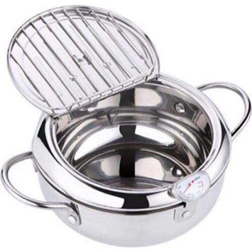 MOMs HAND Kitchen Deep Frying Pot Thermometer Tempura Fryer Pan Temperature Control Fried Chicken Pot Cooking Tools