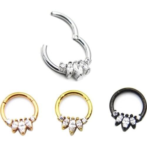 1Pc Top Quality Nose Hoop Rings 16G 100% Surgical Steel Nose Ring Body Piercing Hanger Clip On Fashion Jewelry
