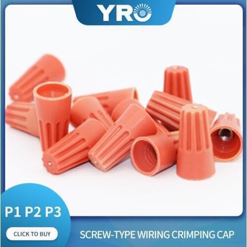 1000 peças/packet P3 spring screw type wiring crimping cap rotating closed terminal wire connector joint electrician